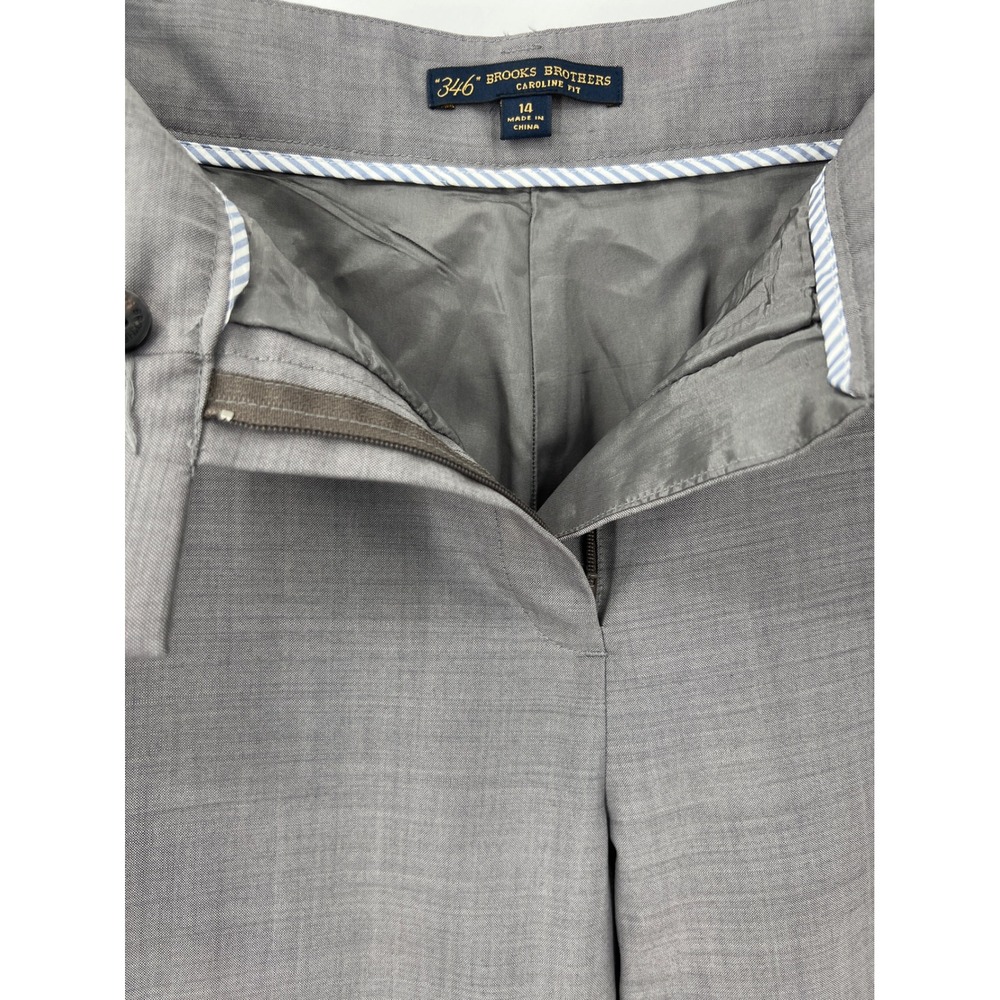 Brooks Brothers‎ 346 Caroline Fit Gray Wool Blend Dress Pants Trousers Womens 14 - Picture 7 of 8